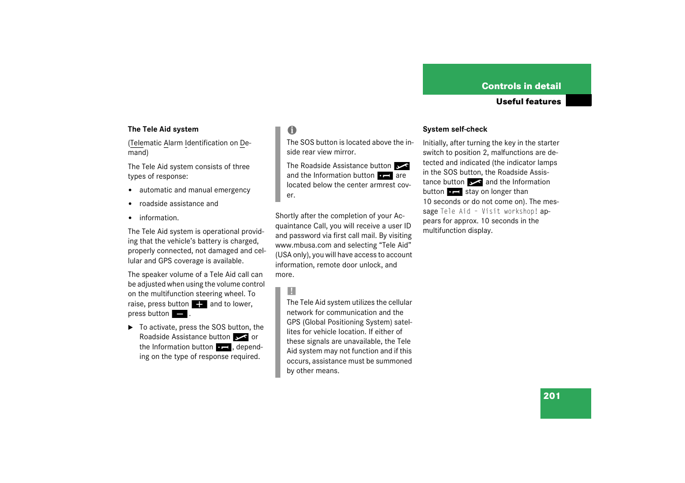 Mercedes-Benz 2003 SL 55 AMG User Manual | Page 201 / 376