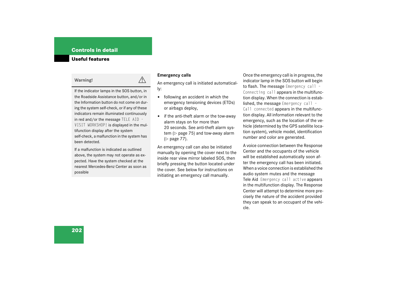 Mercedes-Benz 2003 SL 55 AMG User Manual | Page 202 / 376