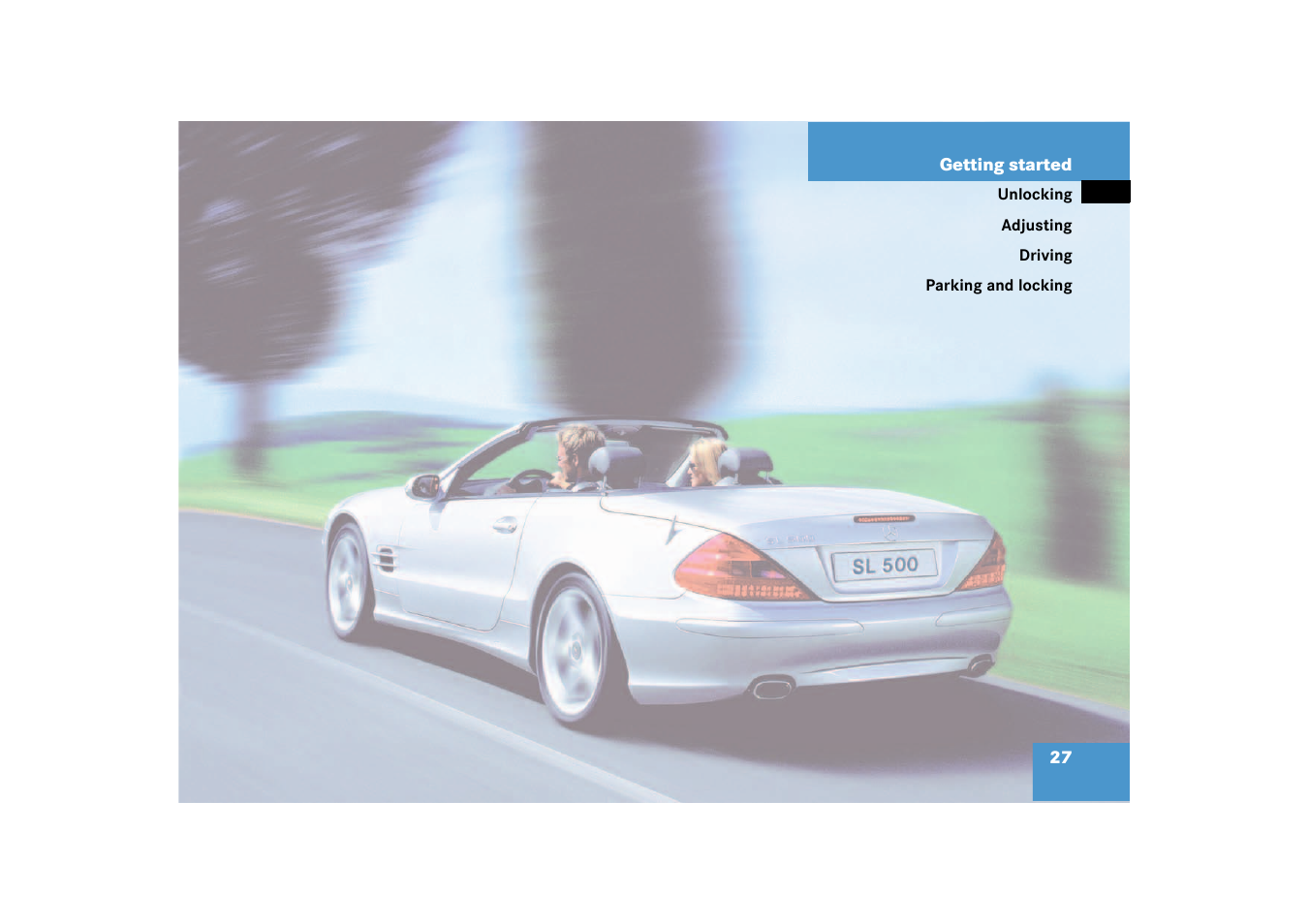 Getting started | Mercedes-Benz 2003 SL 55 AMG User Manual | Page 27 / 376