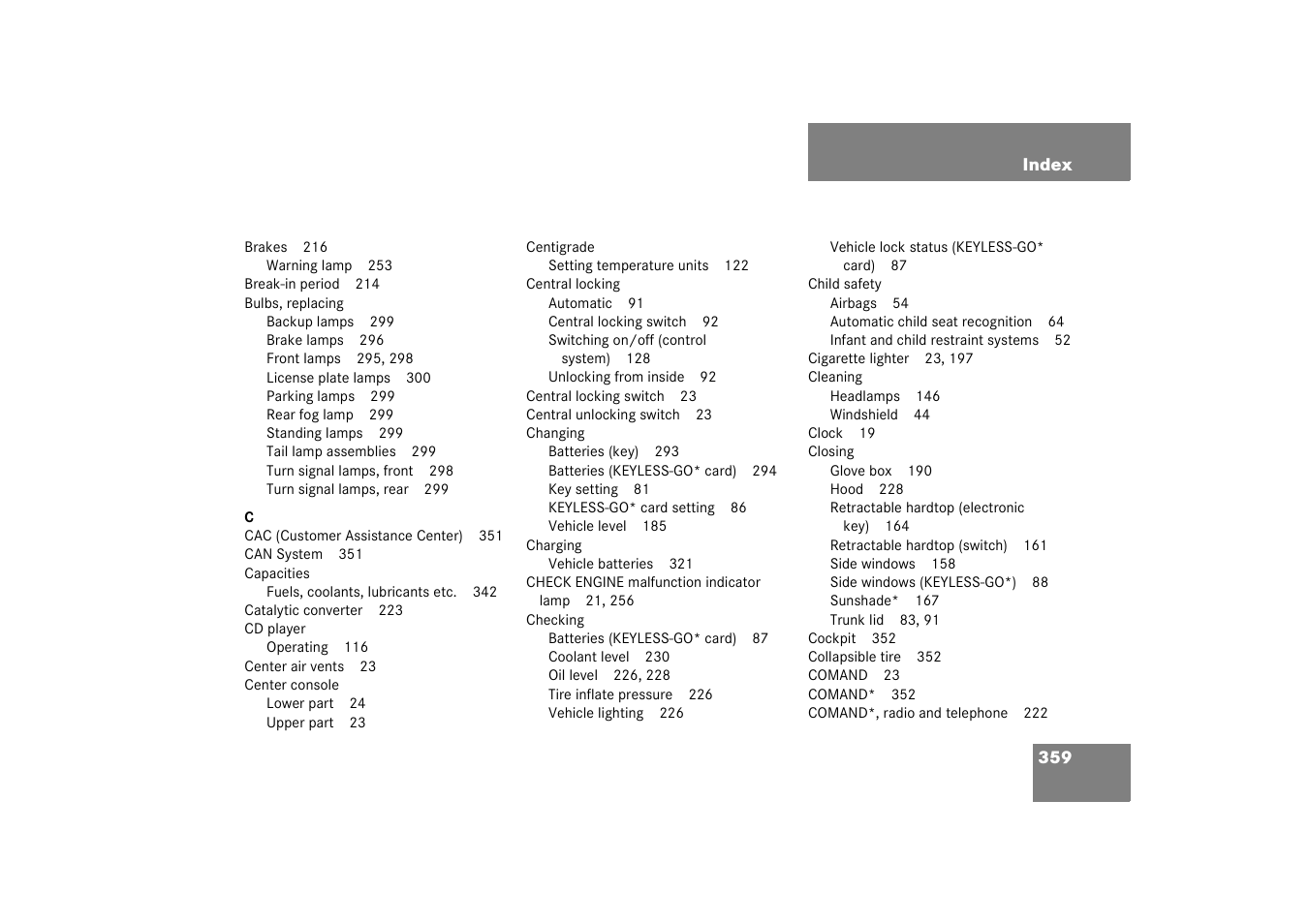 Mercedes-Benz 2003 SL 55 AMG User Manual | Page 359 / 376