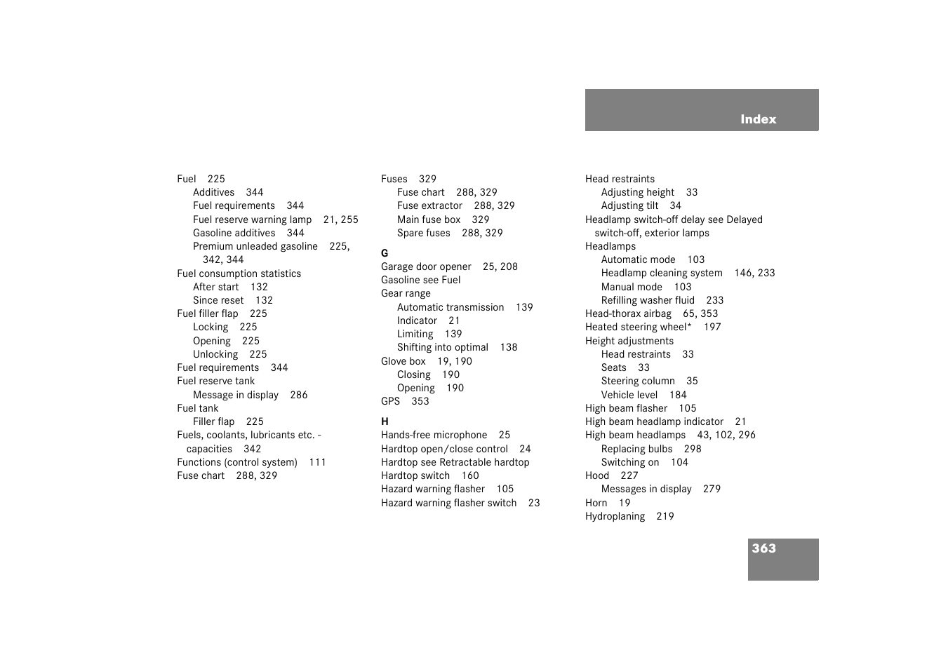 Mercedes-Benz 2003 SL 55 AMG User Manual | Page 363 / 376