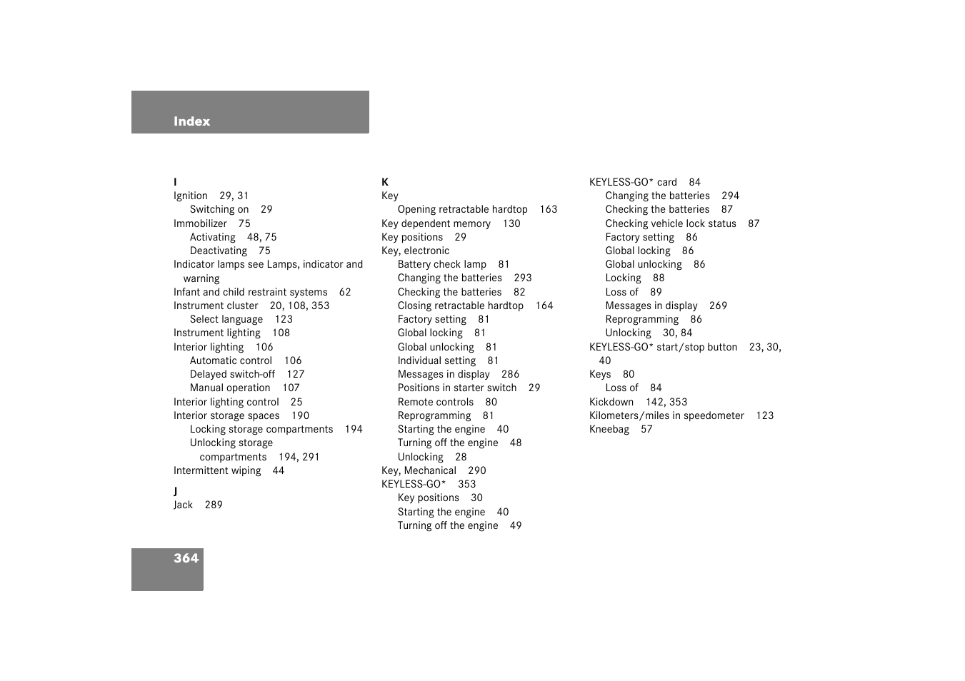 Mercedes-Benz 2003 SL 55 AMG User Manual | Page 364 / 376