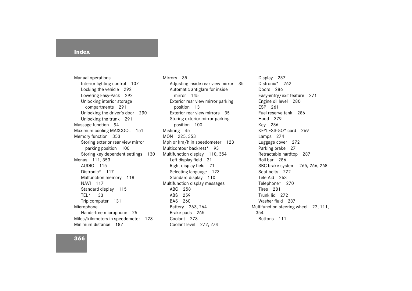 Mercedes-Benz 2003 SL 55 AMG User Manual | Page 366 / 376