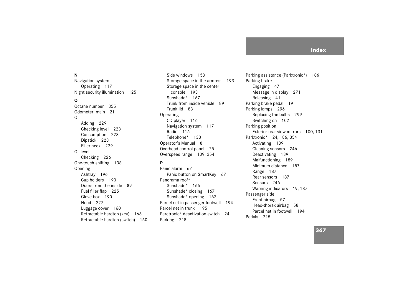 Mercedes-Benz 2003 SL 55 AMG User Manual | Page 367 / 376