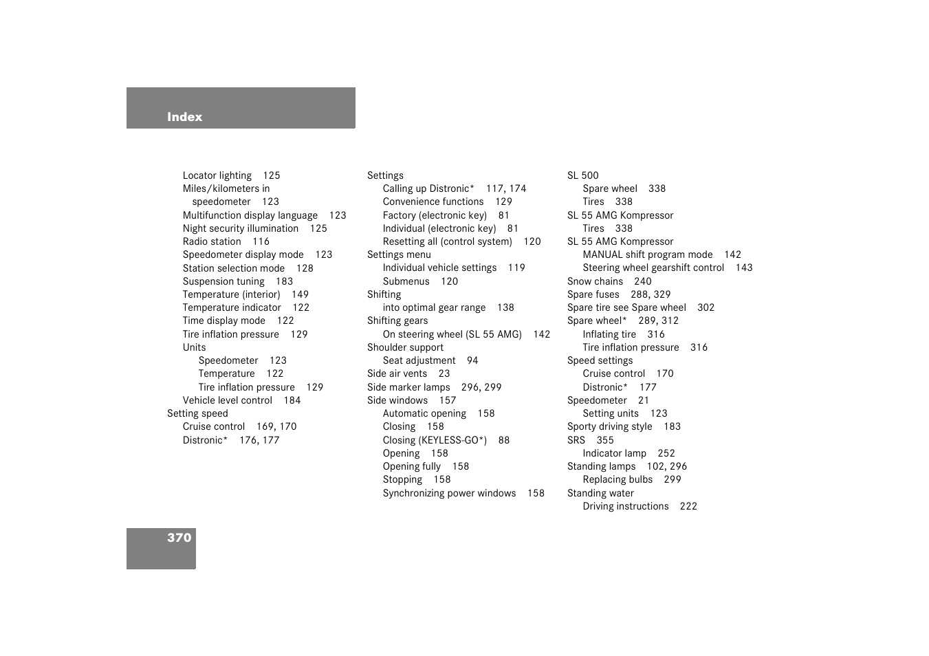 Mercedes-Benz 2003 SL 55 AMG User Manual | Page 370 / 376