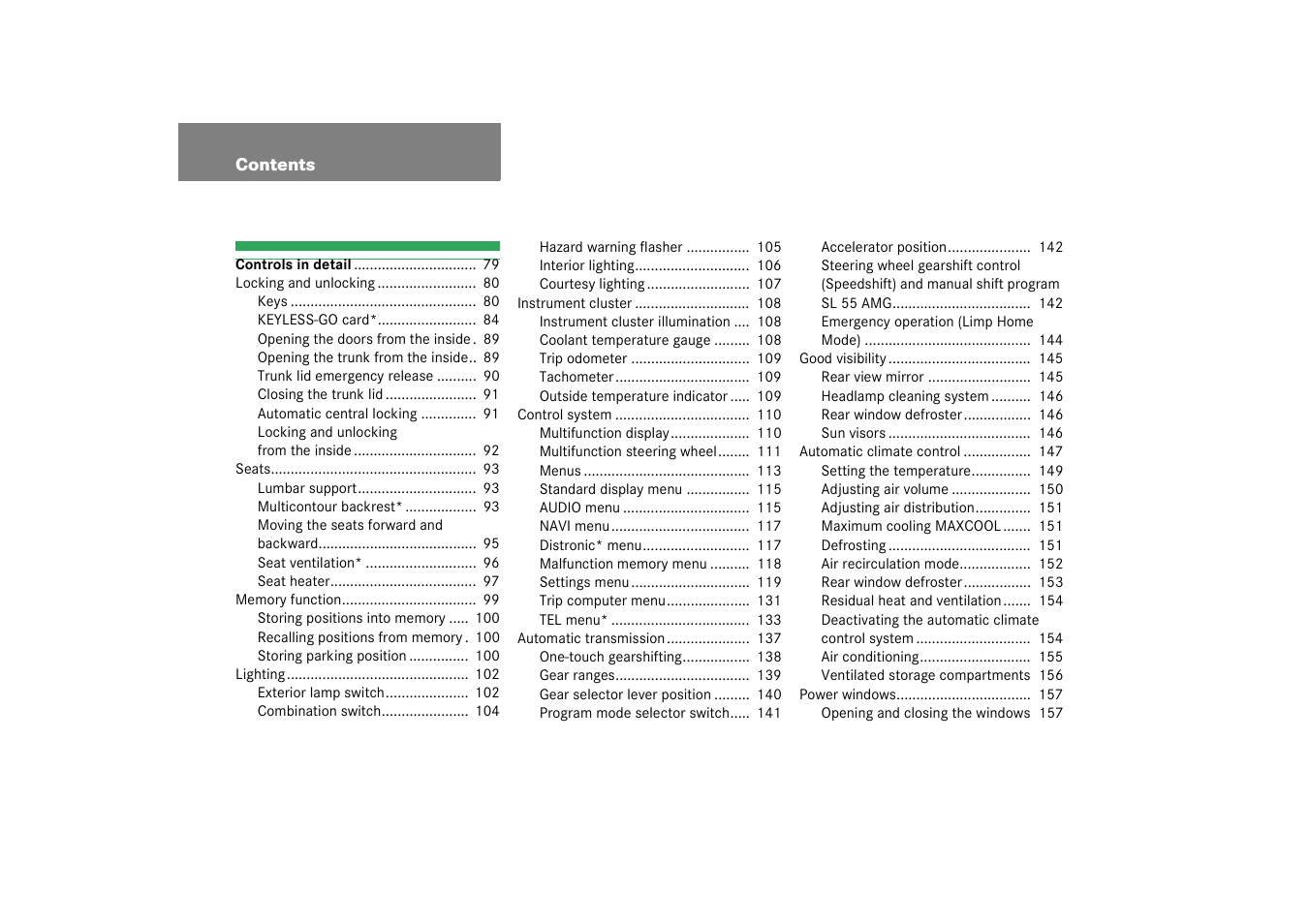 Mercedes-Benz 2003 SL 55 AMG User Manual | Page 4 / 376
