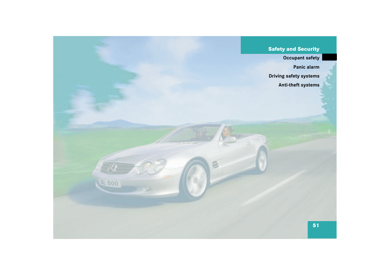 Safety and security | Mercedes-Benz 2003 SL 55 AMG User Manual | Page 51 / 376