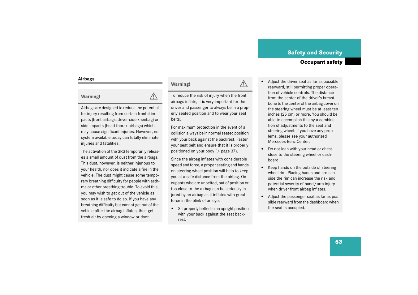 Airbags | Mercedes-Benz 2003 SL 55 AMG User Manual | Page 53 / 376