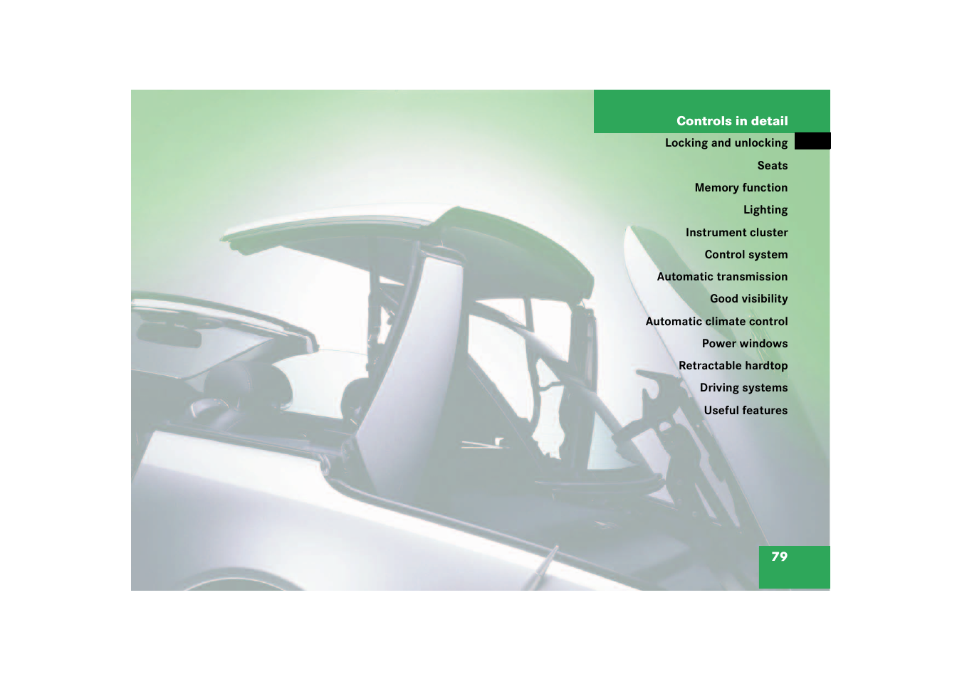 Controls in detail | Mercedes-Benz 2003 SL 55 AMG User Manual | Page 79 / 376