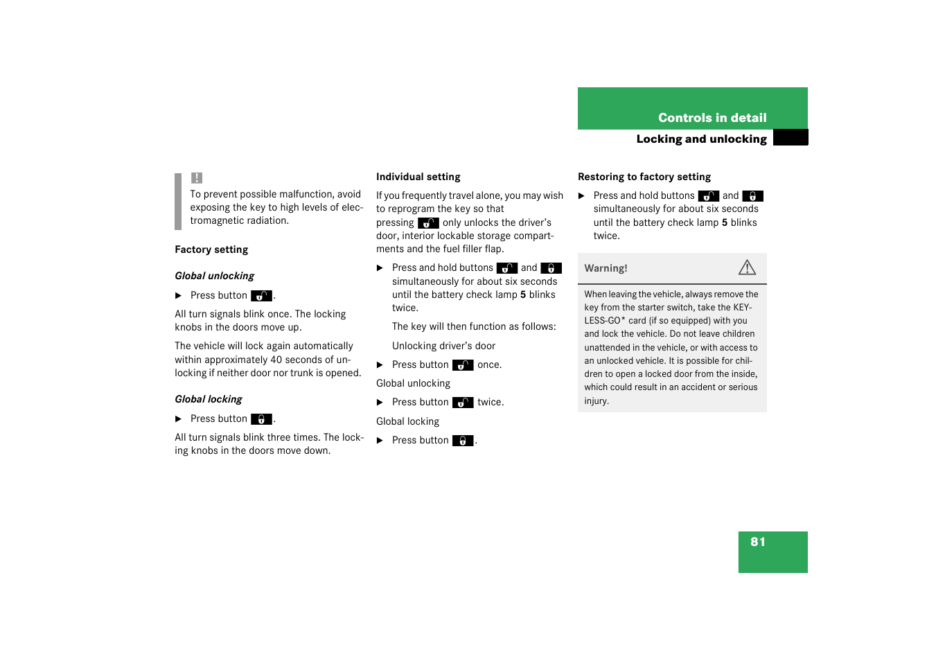 Mercedes-Benz 2003 SL 55 AMG User Manual | Page 81 / 376