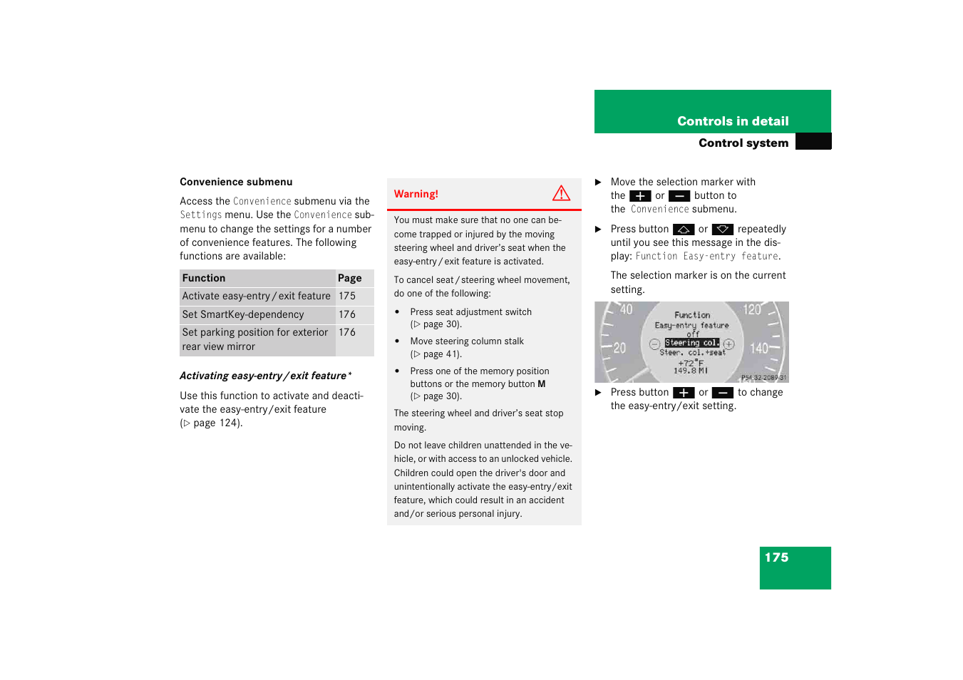 Mercedes-Benz 2005 E 320 User Manual | Page 176 / 491