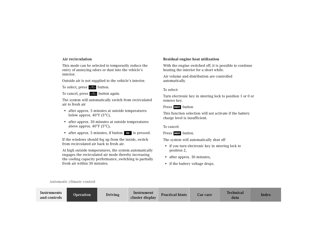 Mercedes-Benz 2000 CLK 320 User Manual | Page 123 / 323