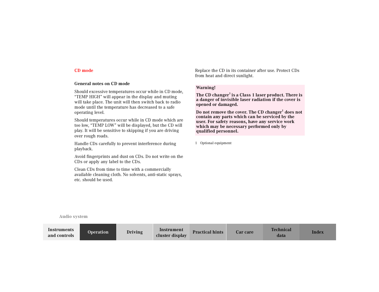 Mercedes-Benz 2000 CLK 320 User Manual | Page 136 / 323