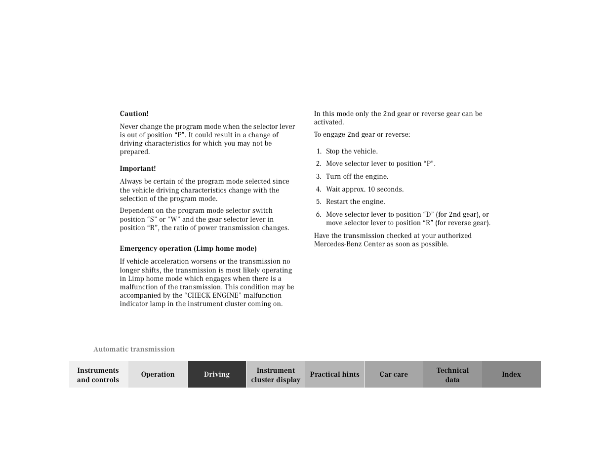 Mercedes-Benz 2000 CLK 320 User Manual | Page 191 / 323