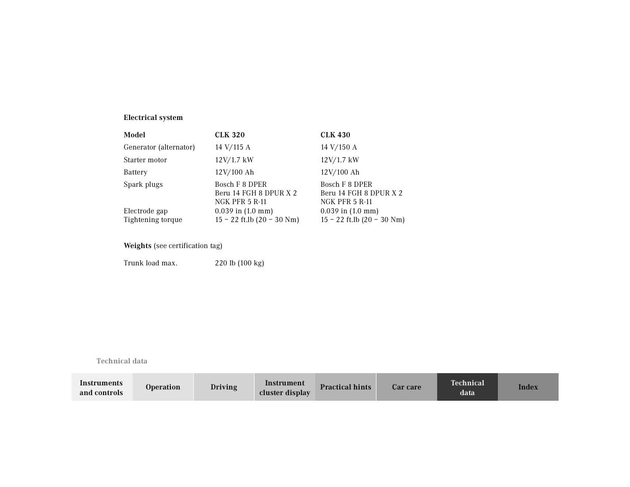 Mercedes-Benz 2000 CLK 320 User Manual | Page 305 / 323