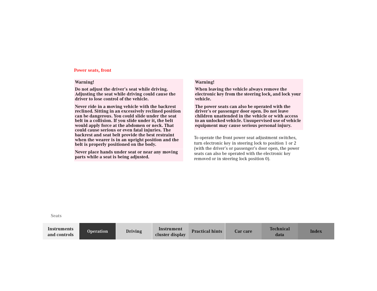 Mercedes-Benz 2000 CLK 320 User Manual | Page 45 / 323