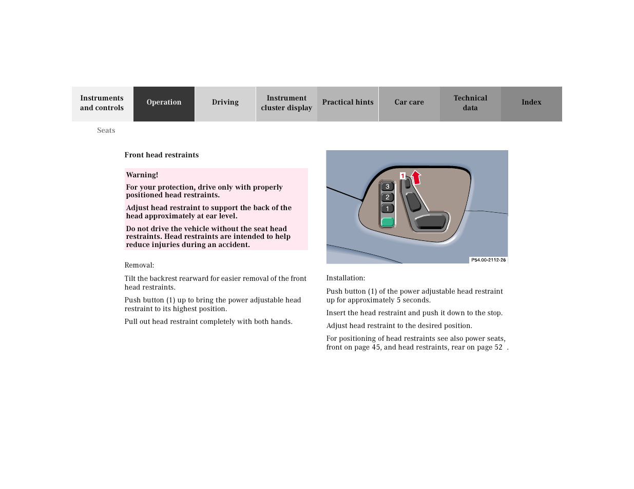 Mercedes-Benz 2000 CLK 320 User Manual | Page 50 / 323