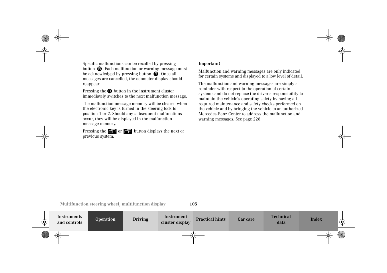 Mercedes-Benz 2002 CLK 320  EN User Manual | Page 108 / 346