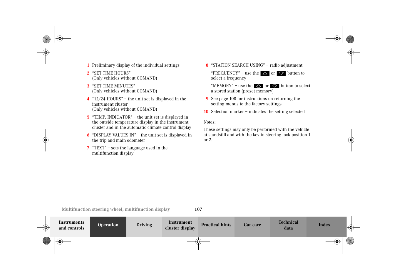 Mercedes-Benz 2002 CLK 320  EN User Manual | Page 110 / 346