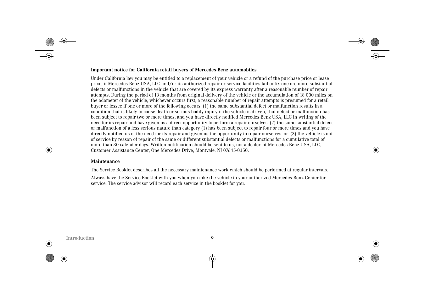 Mercedes-Benz 2002 CLK 320  EN User Manual | Page 12 / 346