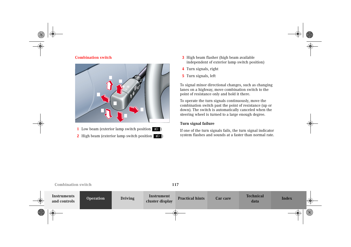 Combination switch | Mercedes-Benz 2002 CLK 320  EN User Manual | Page 120 / 346