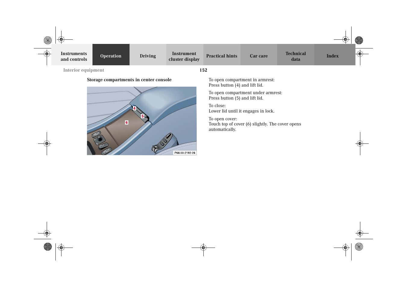 Storage compartments:center console | Mercedes-Benz 2002 CLK 320  EN User Manual | Page 155 / 346