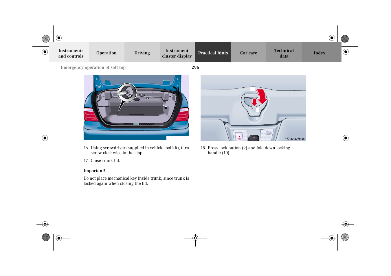 Mercedes-Benz 2002 CLK 320  EN User Manual | Page 299 / 346