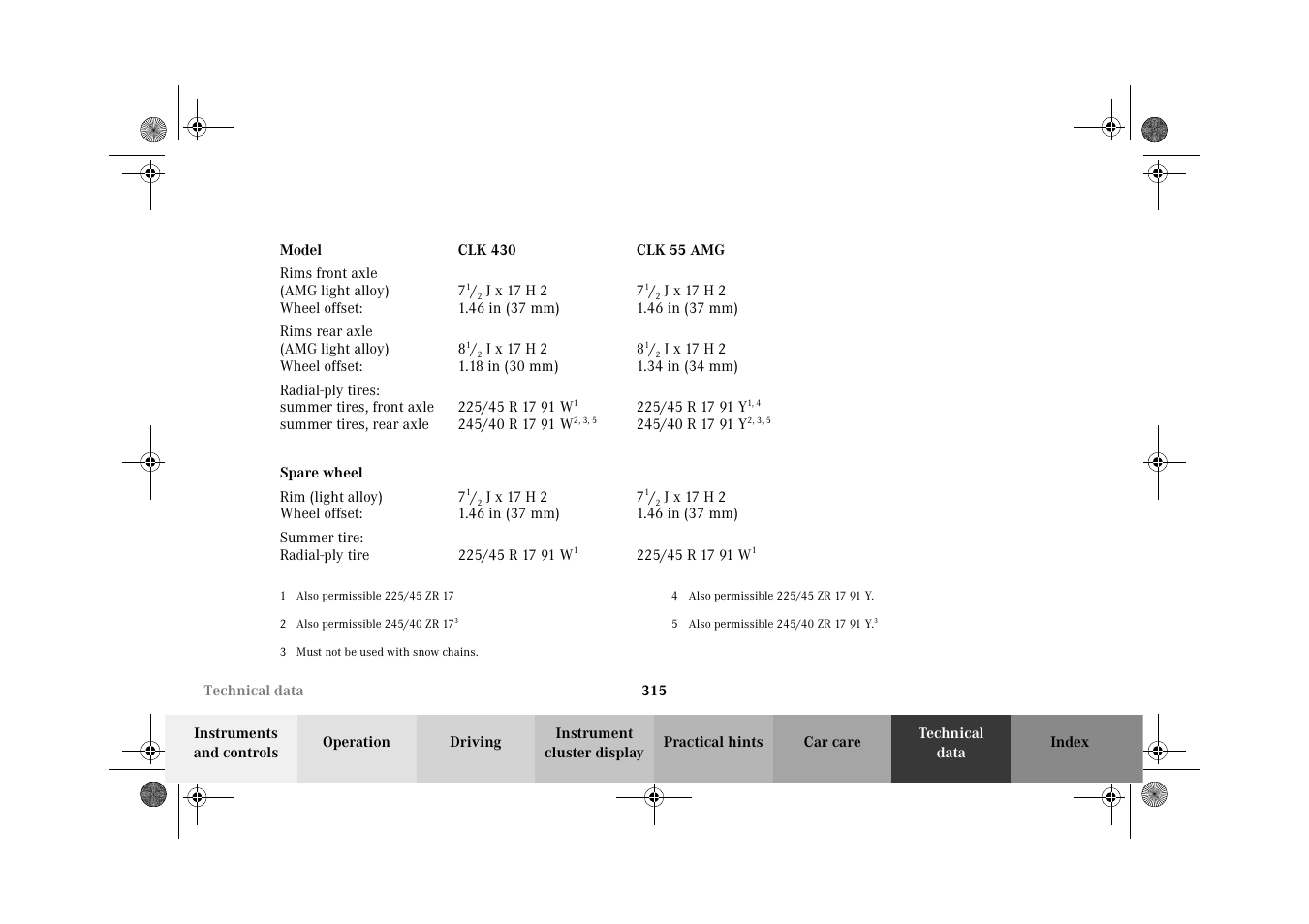 Mercedes-Benz 2002 CLK 320  EN User Manual | Page 318 / 346