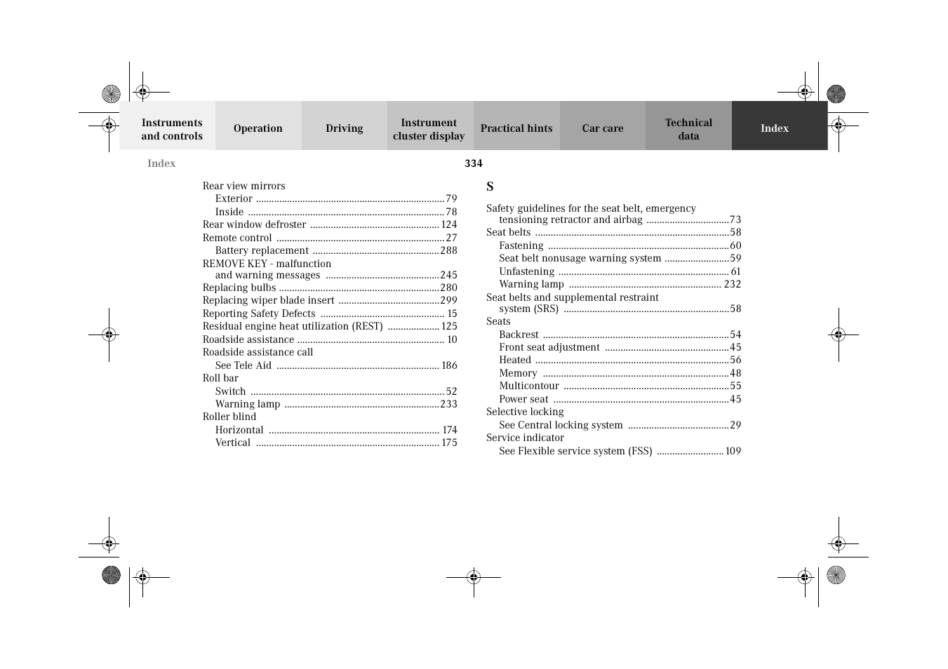 Mercedes-Benz 2002 CLK 320  EN User Manual | Page 337 / 346