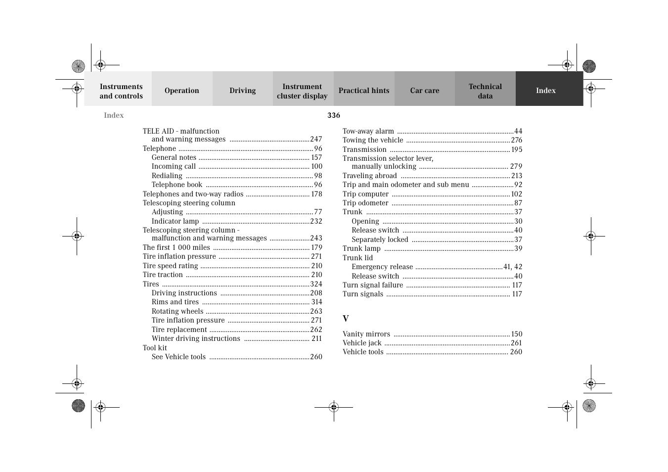 Mercedes-Benz 2002 CLK 320  EN User Manual | Page 339 / 346