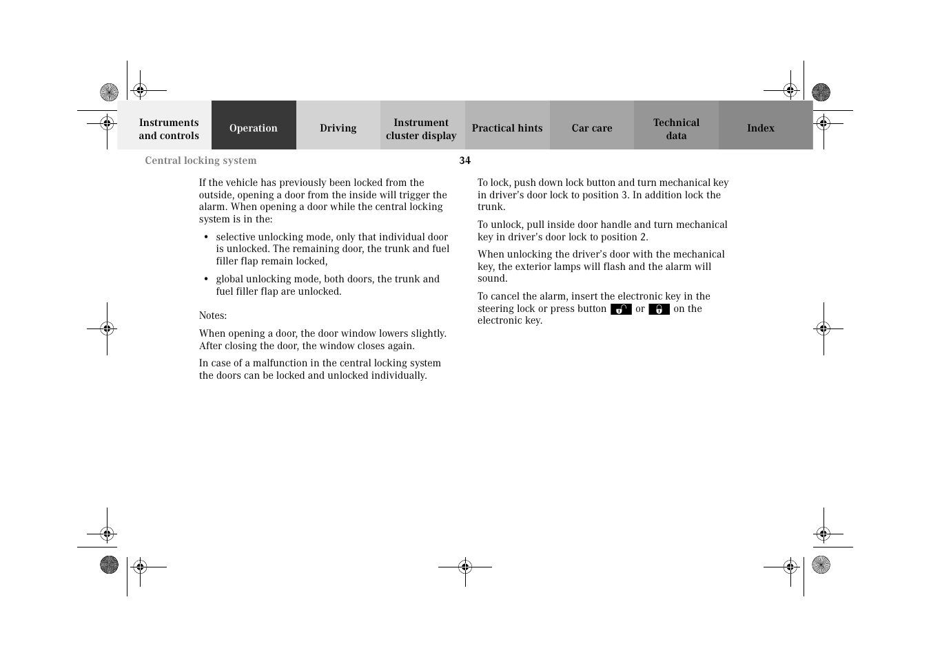 Mercedes-Benz 2002 CLK 320  EN User Manual | Page 37 / 346