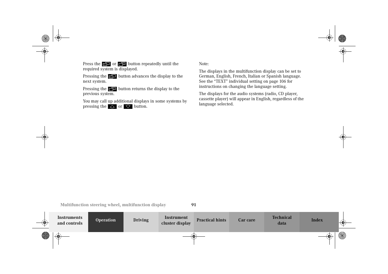 Mercedes-Benz 2002 CLK 320  EN User Manual | Page 94 / 346