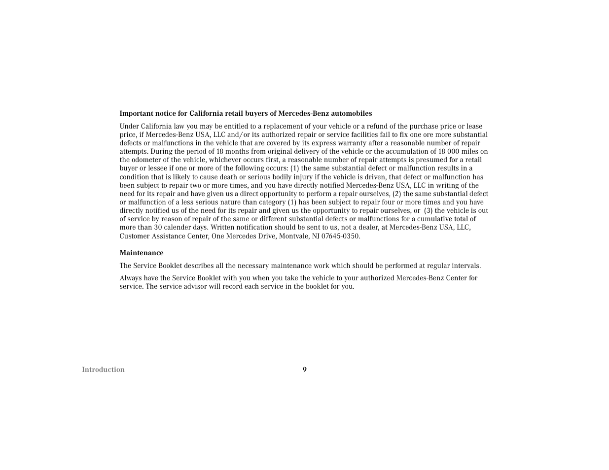 Mercedes-Benz 2002 C 230 Kompressor User Manual | Page 12 / 399