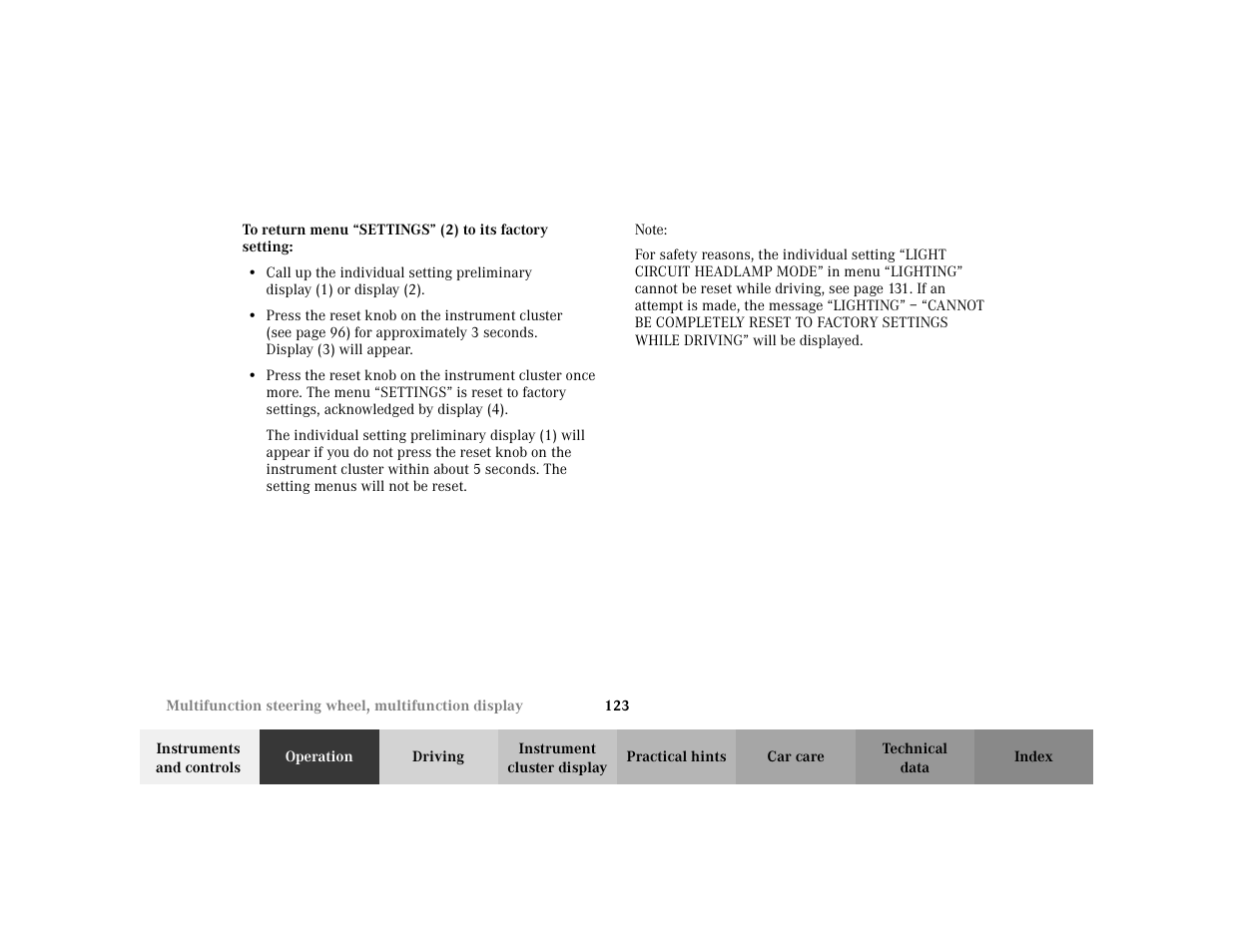 Mercedes-Benz 2002 C 230 Kompressor User Manual | Page 126 / 399