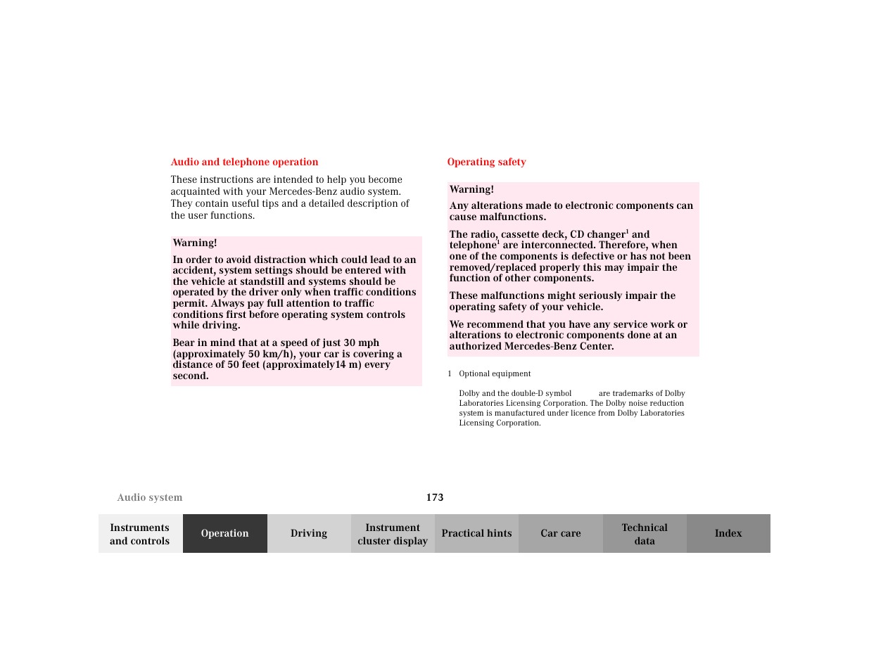 Mercedes-Benz 2002 C 230 Kompressor User Manual | Page 176 / 399