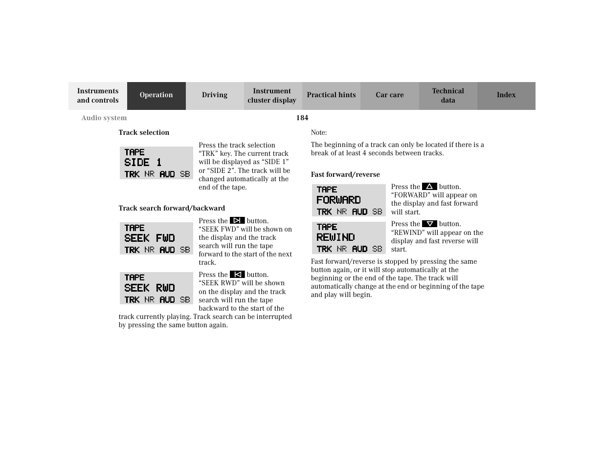 Mercedes-Benz 2002 C 230 Kompressor User Manual | Page 187 / 399