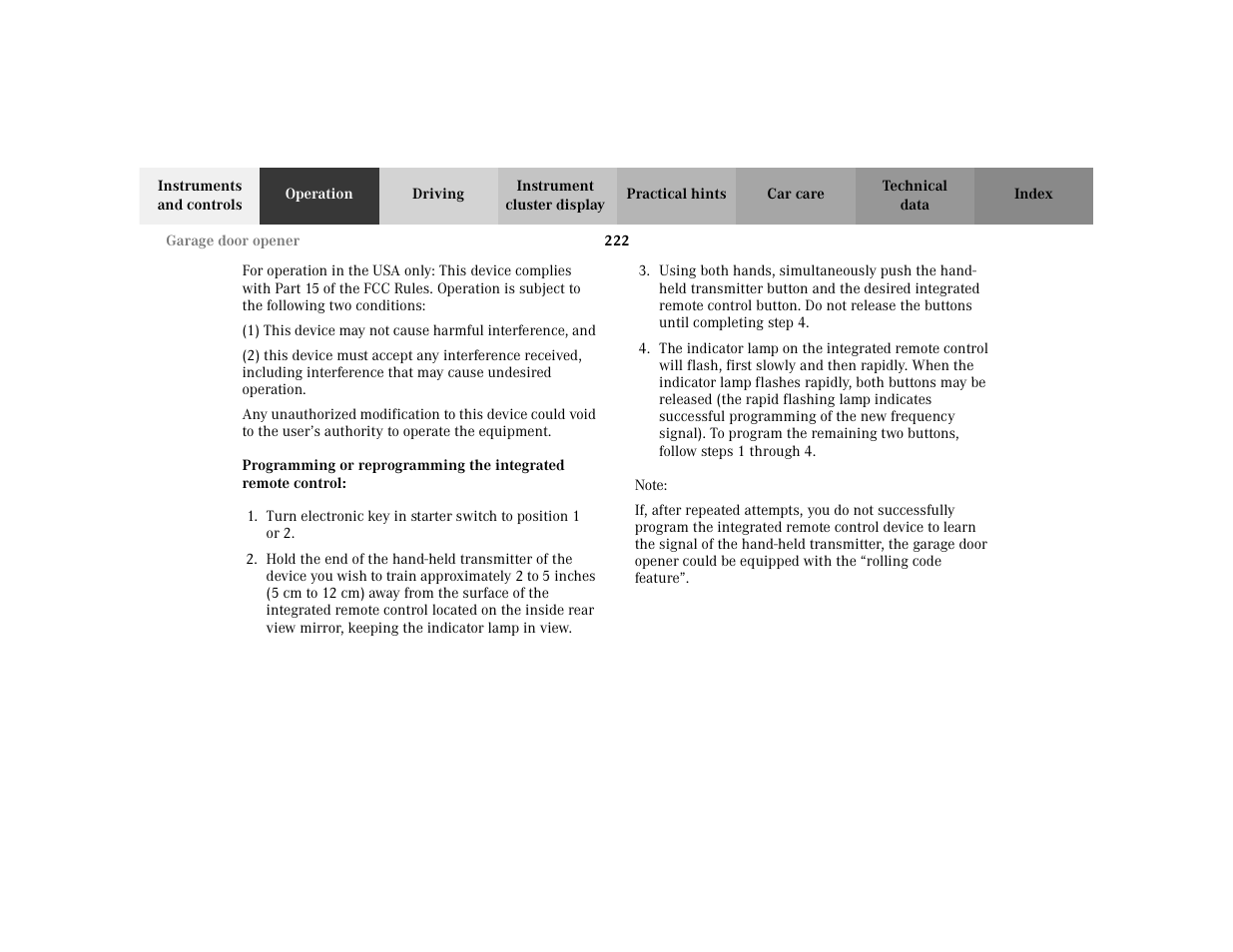 Mercedes-Benz 2002 C 230 Kompressor User Manual | Page 225 / 399