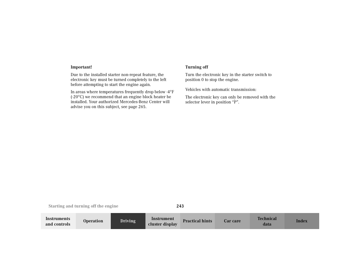 Mercedes-Benz 2002 C 230 Kompressor User Manual | Page 246 / 399