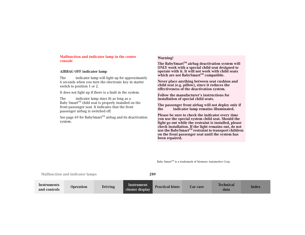 Mercedes-Benz 2002 C 230 Kompressor User Manual | Page 292 / 399