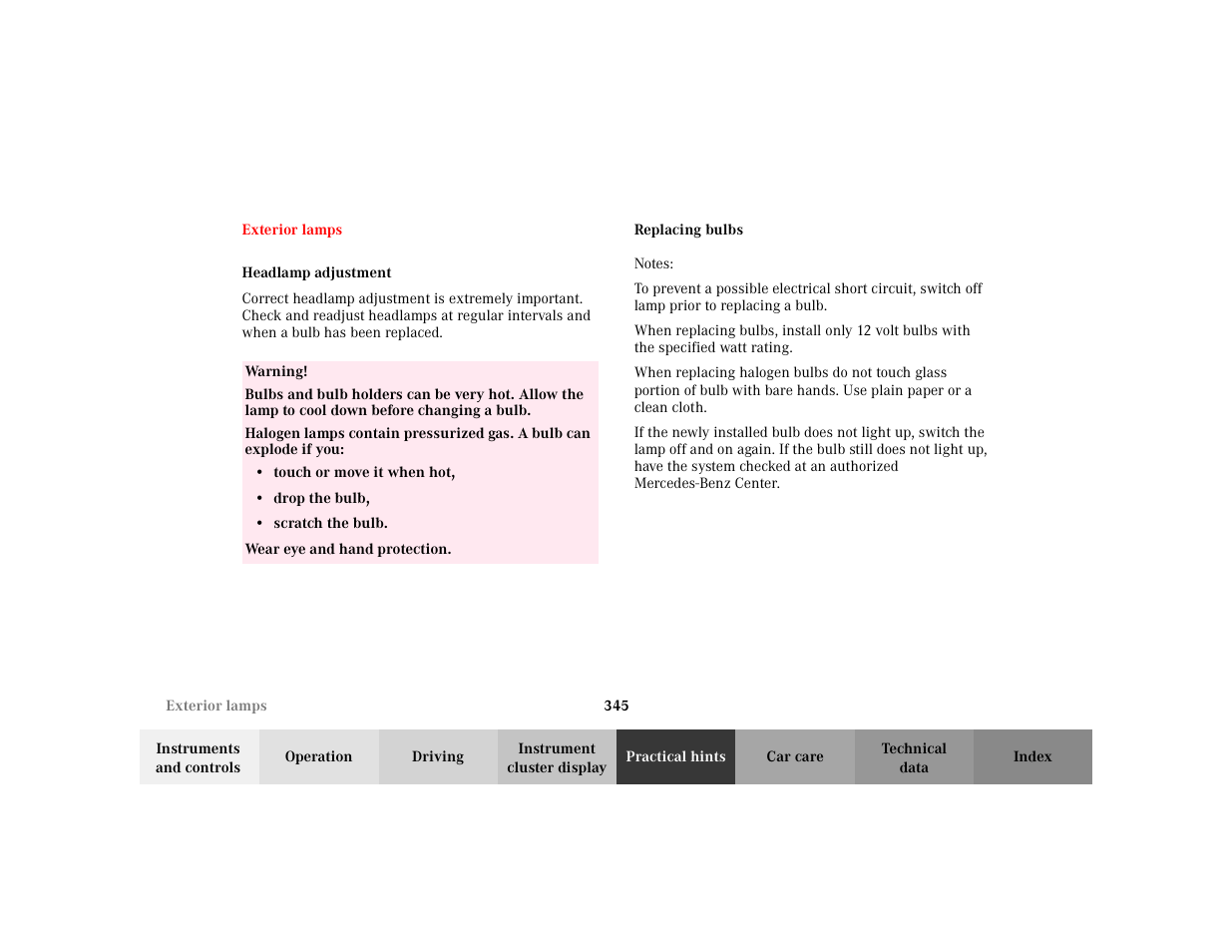 Mercedes-Benz 2002 C 230 Kompressor User Manual | Page 348 / 399