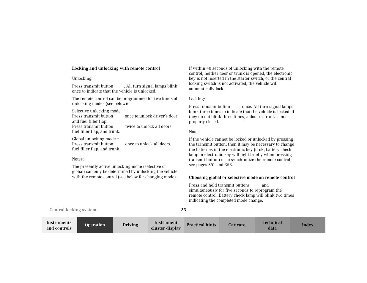 Mercedes-Benz 2002 C 230 Kompressor User Manual | Page 36 / 399
