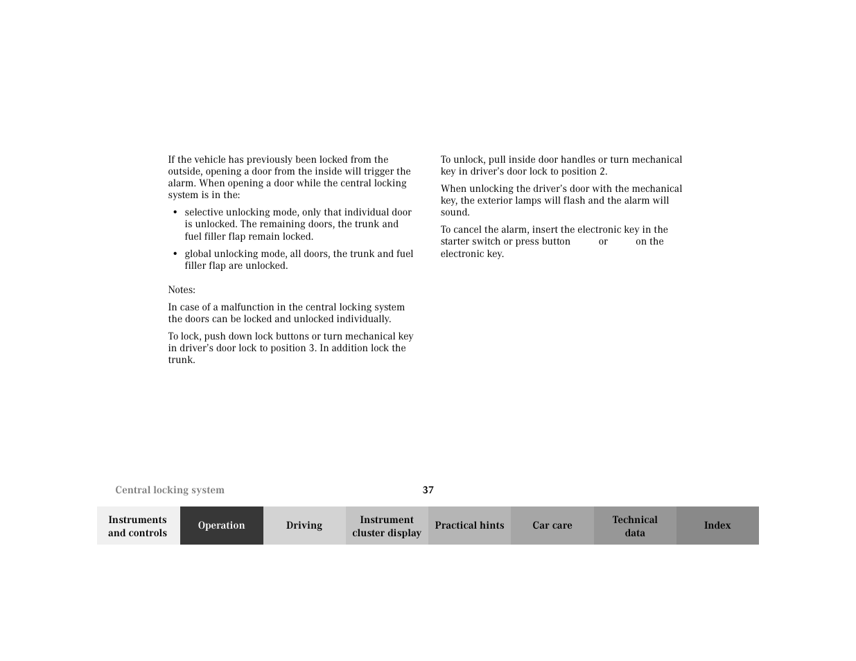 Mercedes-Benz 2002 C 230 Kompressor User Manual | Page 40 / 399