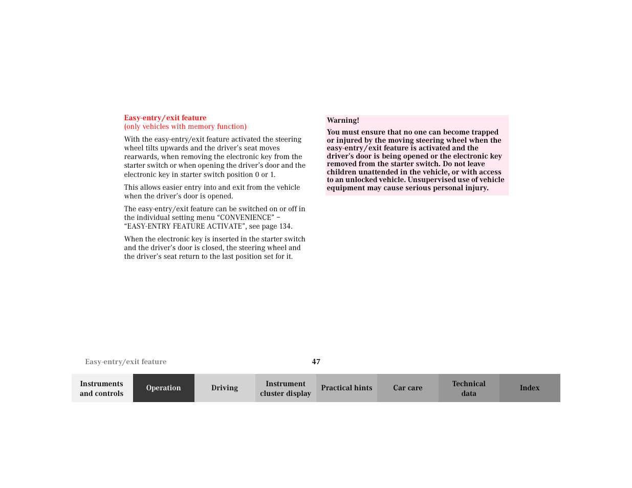 Mercedes-Benz 2002 C 230 Kompressor User Manual | Page 50 / 399