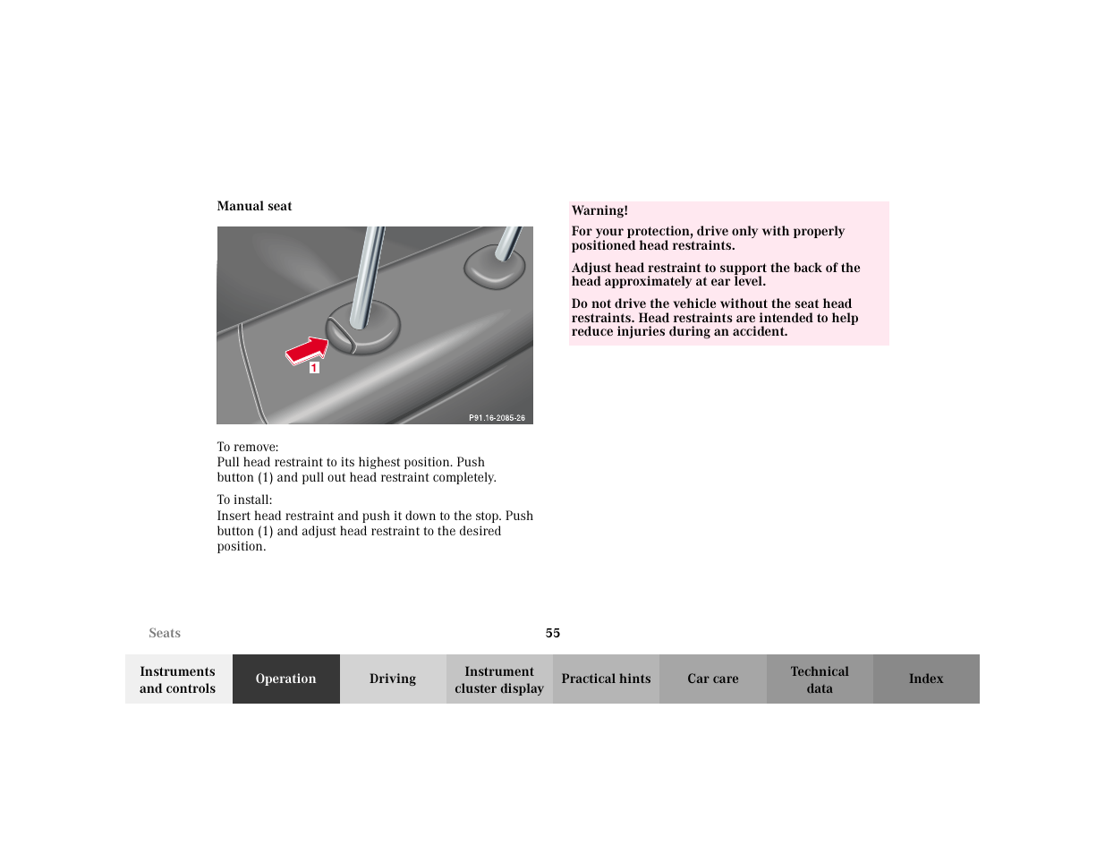 Mercedes-Benz 2002 C 230 Kompressor User Manual | Page 58 / 399