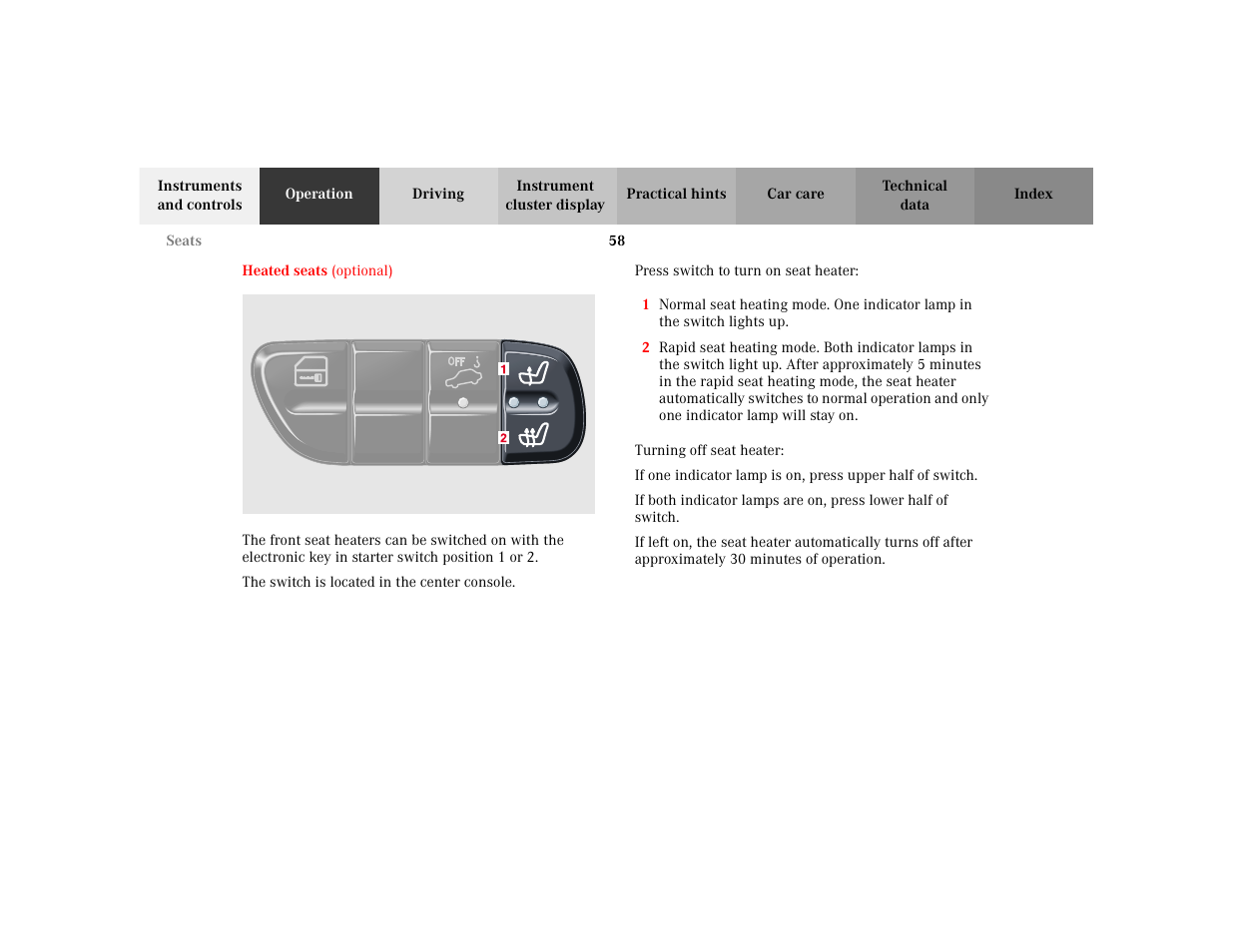 Mercedes-Benz 2002 C 230 Kompressor User Manual | Page 61 / 399