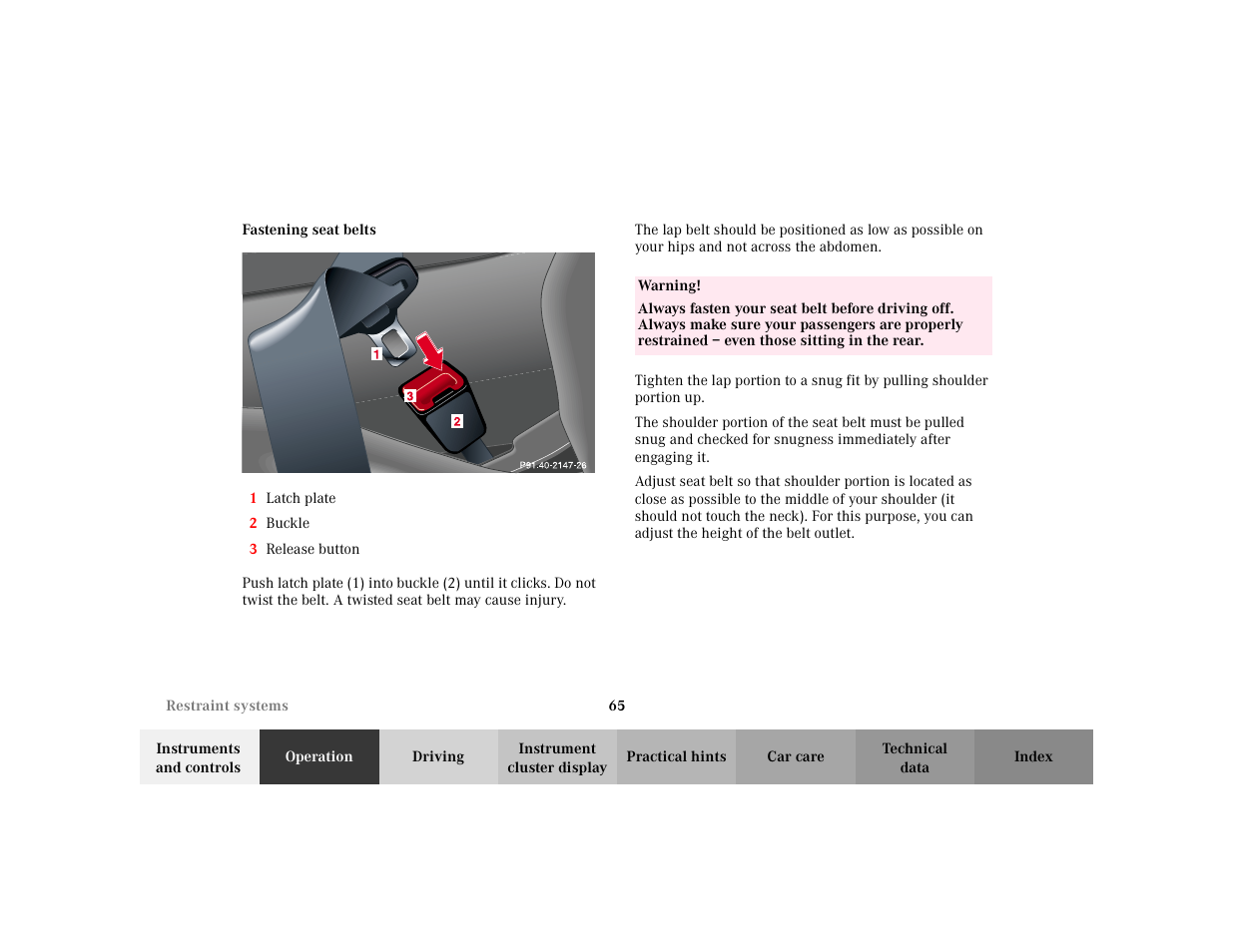 Mercedes-Benz 2002 C 230 Kompressor User Manual | Page 68 / 399