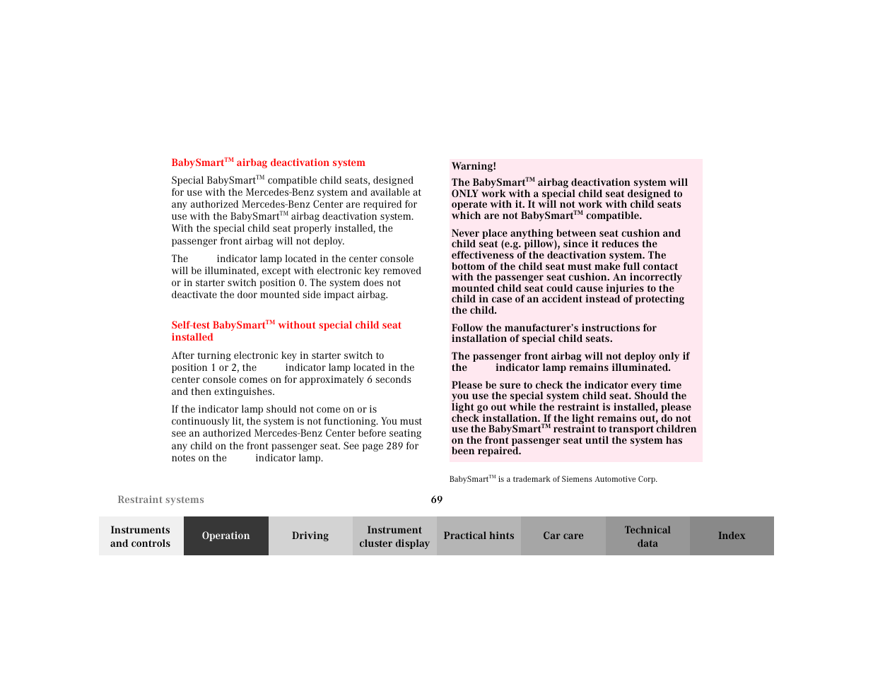 Mercedes-Benz 2002 C 230 Kompressor User Manual | Page 72 / 399