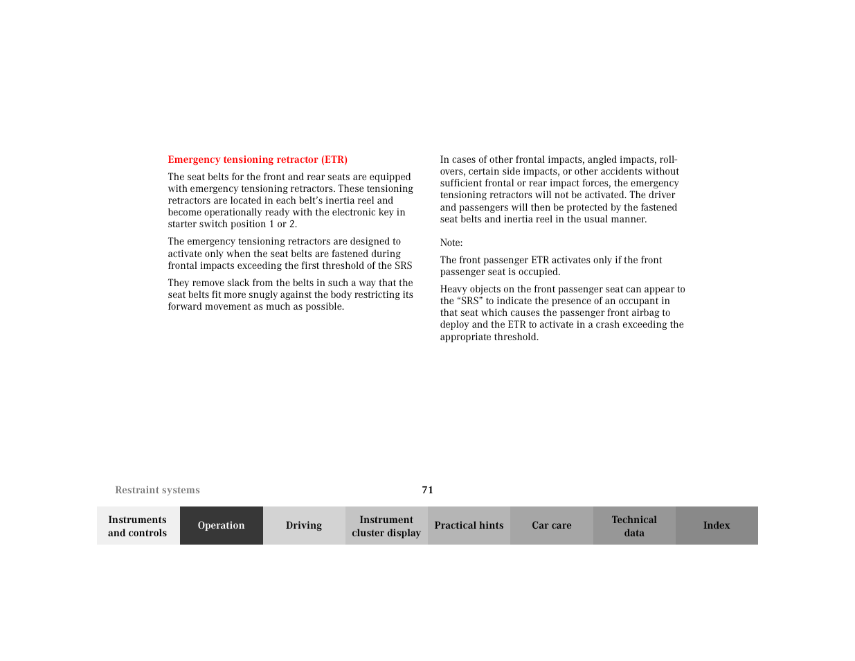 Mercedes-Benz 2002 C 230 Kompressor User Manual | Page 74 / 399
