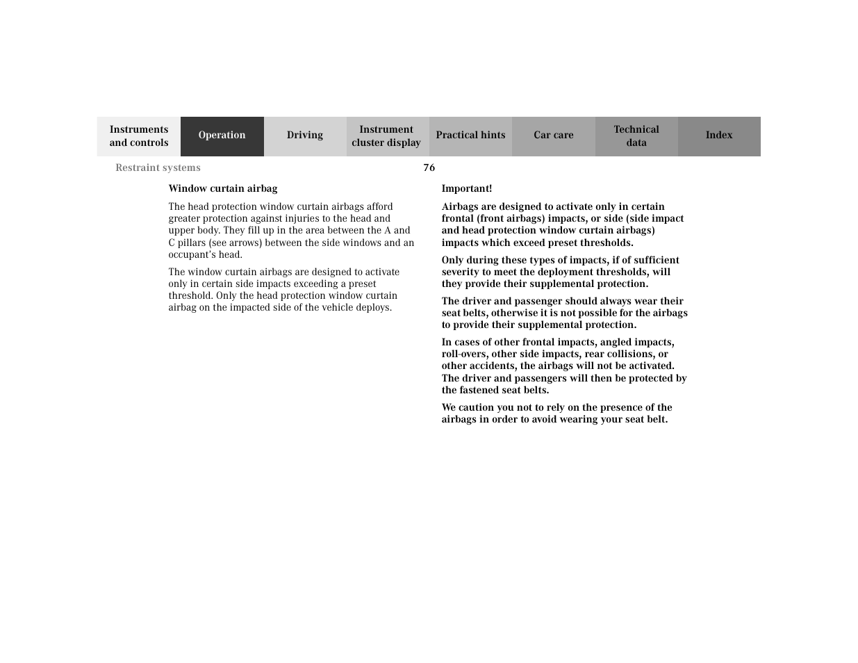 Mercedes-Benz 2002 C 230 Kompressor User Manual | Page 79 / 399