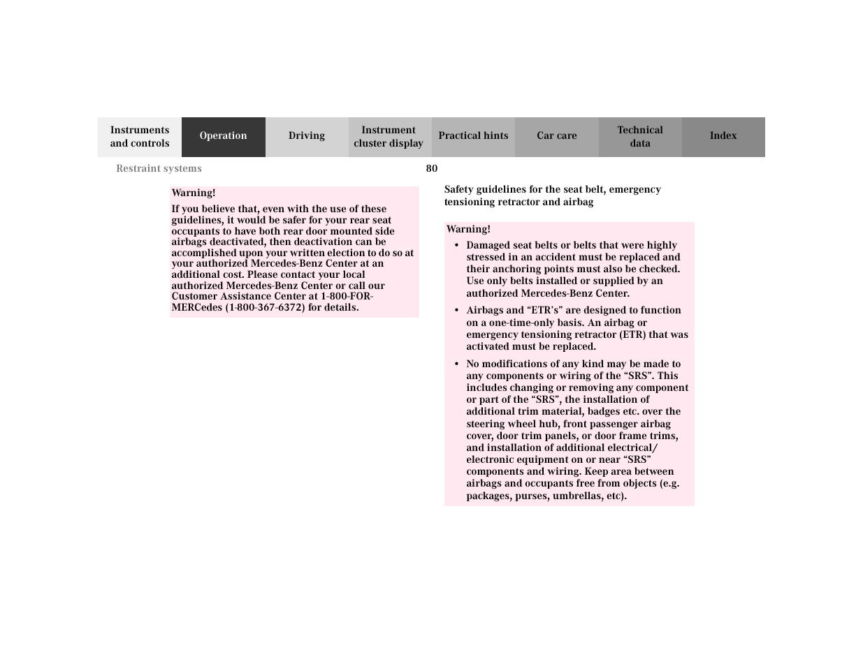 Mercedes-Benz 2002 C 230 Kompressor User Manual | Page 83 / 399